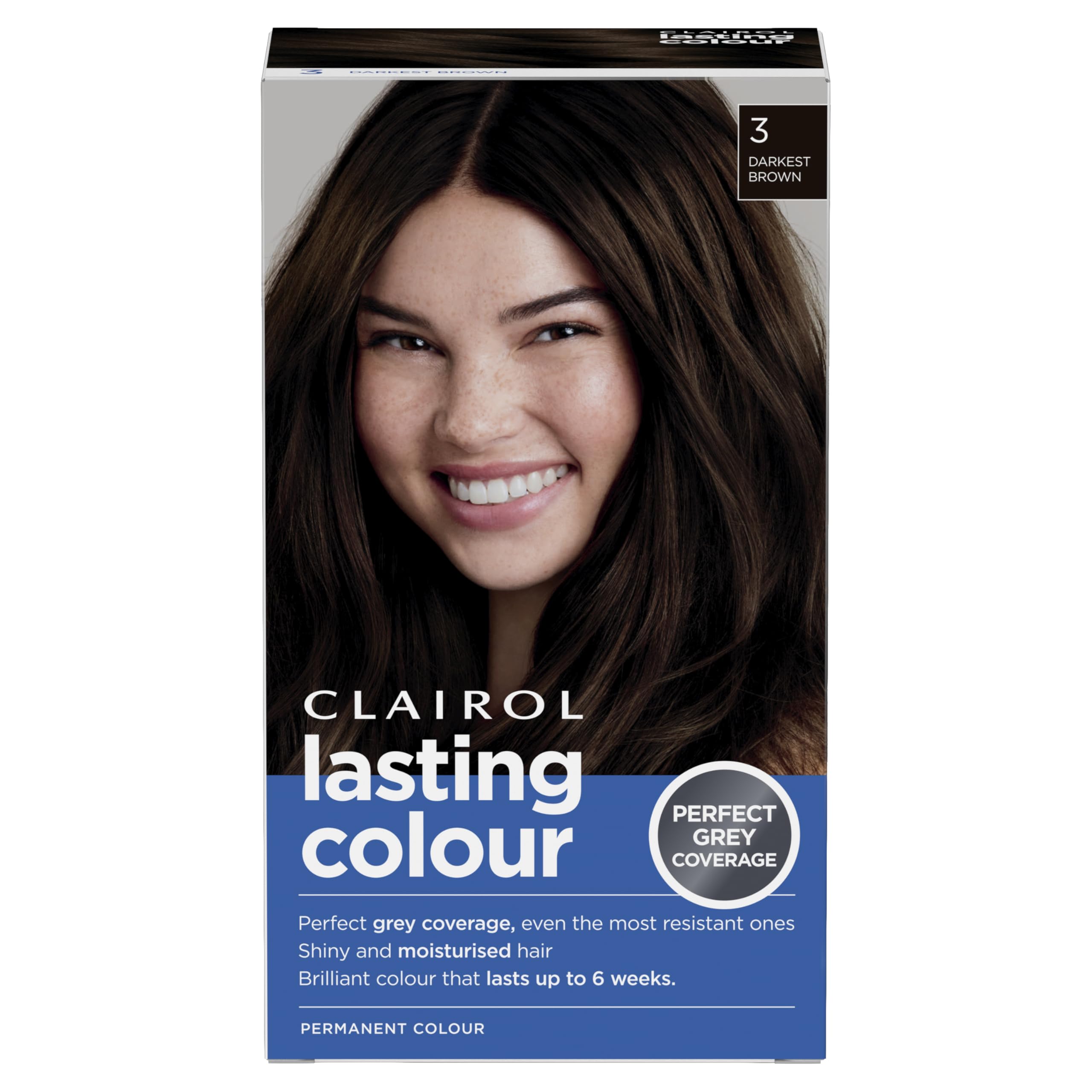 Lasting Colour Permanent Hair Dye | Ideal Grey Coverage | Shiny and Moisturised Hair | 3 Darkest Brown