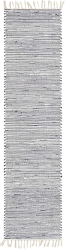 Miniatura 3 de Unique Loom Chindi Jute Collection - Alfombra de área (2 pies 7 pulgadas x 10 pies, color azul marinomarfil)