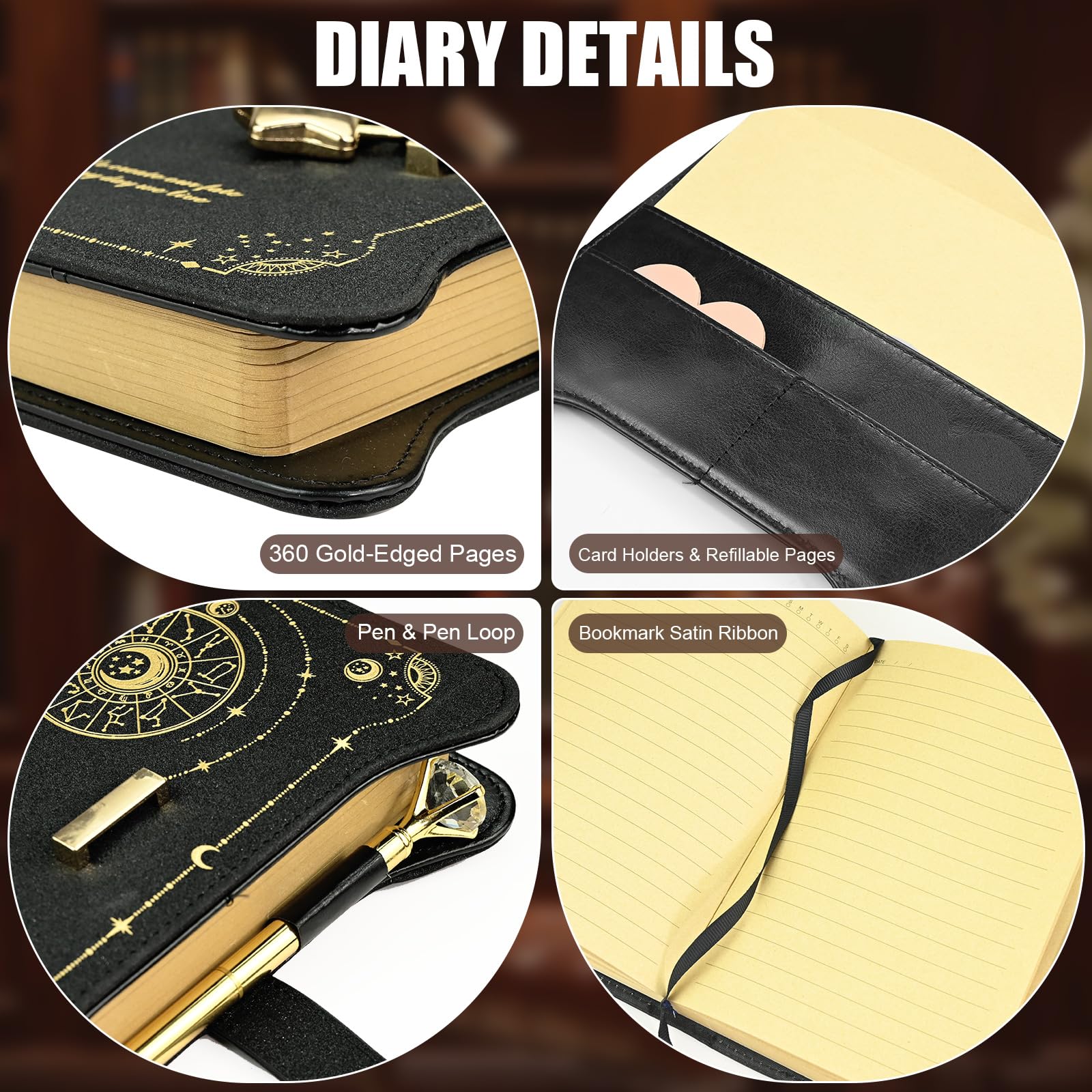twirush Diary with Lock for Girls and Women Lockable Kids Diary, A5 PU Leather Notebook, 360 Pages Journal with Lock, Keys - Image 4