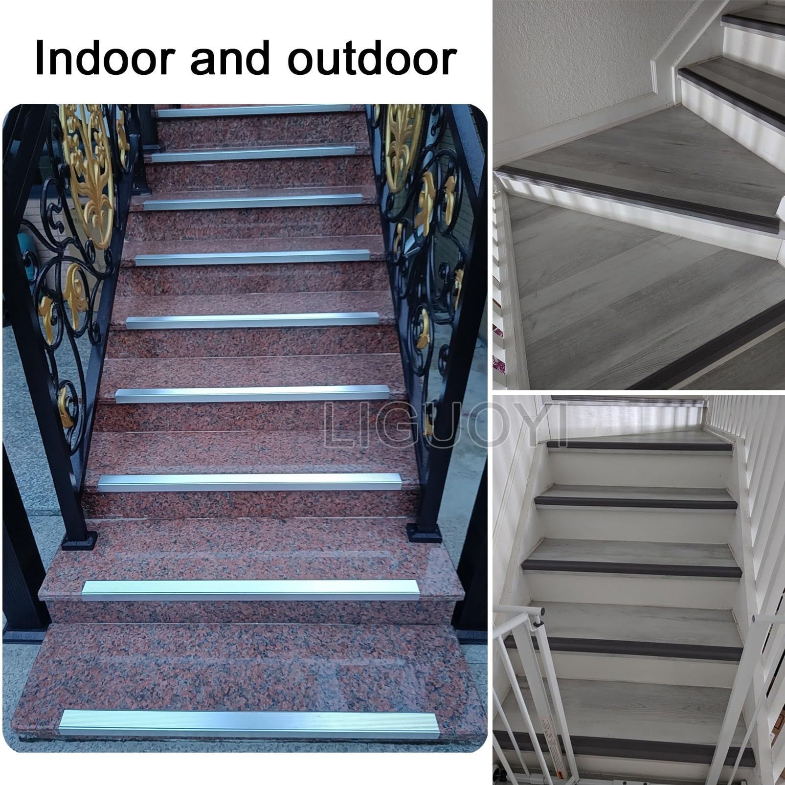 Aluminiowy profil ochronny narożnika schodowego, długość 90 cm, grubość 2 mm, antypoślizgowa listwa krawędziowa dla łatwej instalacji