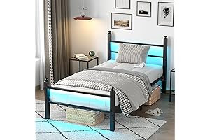 Twin Size Metal Bed Frame with Headboard and Footboard