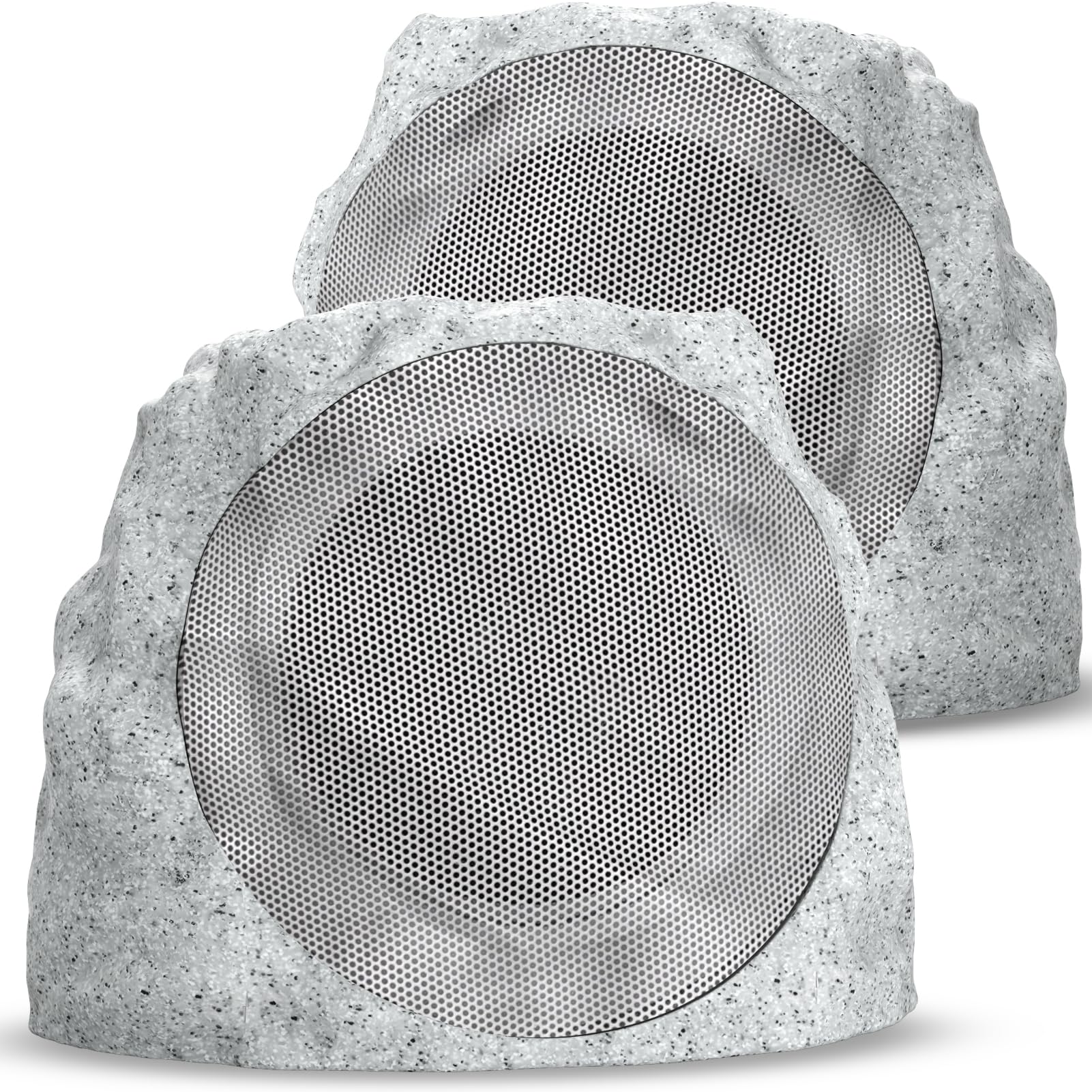 Rock Speaker Solar Powered & USB-C Rechargeable, Wireless Outdoor Speaker with Bluetooth 5.0, LED Disco Light, TWS Outdoor Speakers, Waterproof for All Seasons for Garden, Patio (2-Pk, Grey)-image-23