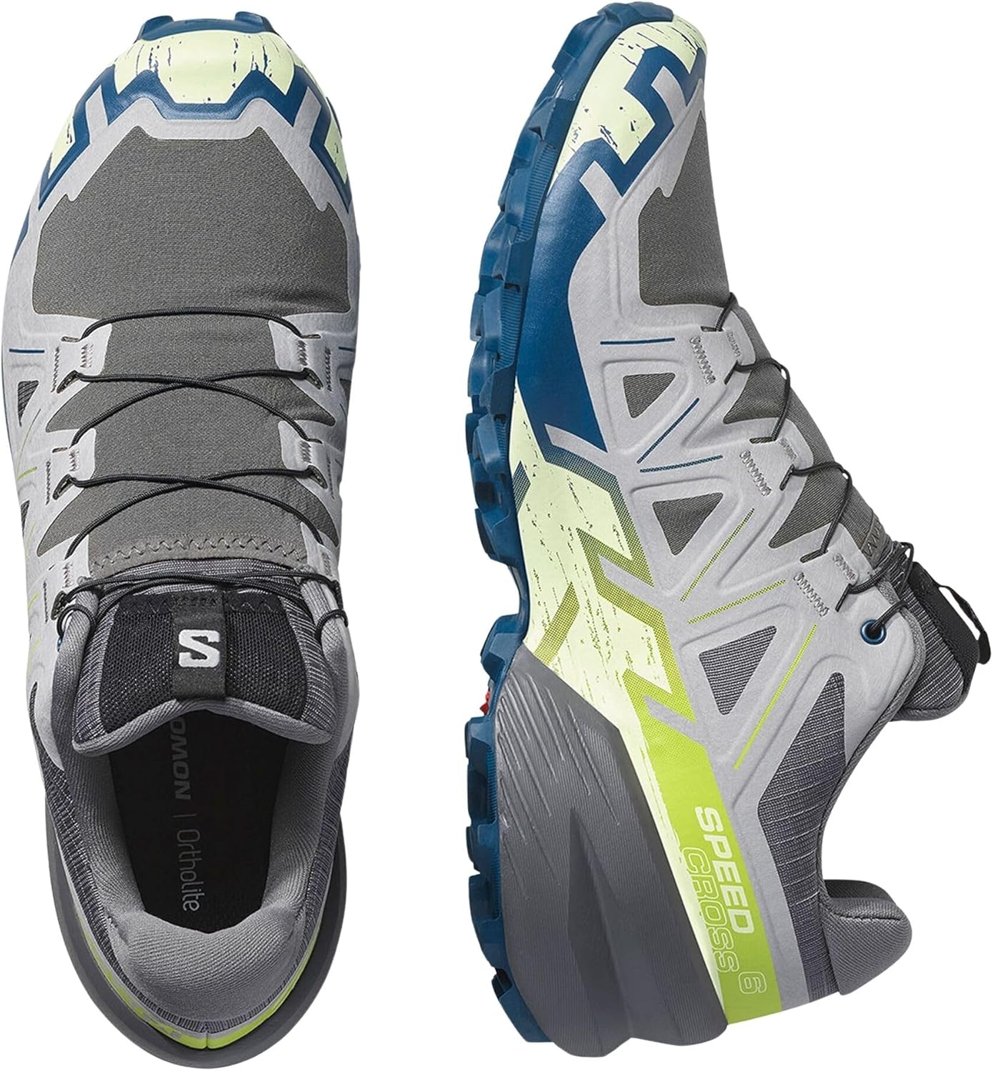 Salomon Mens Speedcross 6 Castlerock/Lime Cream/Poseidon 8 Medium