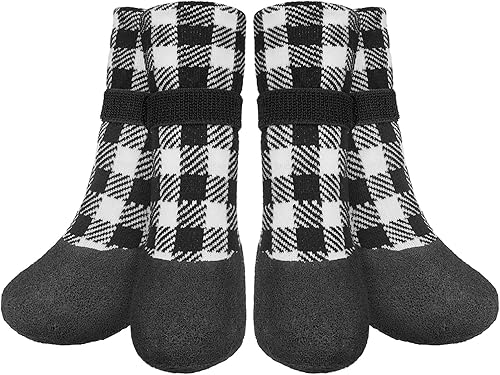 Miniatura 43 de BEAUTYZOO Calcetines antideslizantes para perros, zapatos para perros para pavimento caliente/frío, nieve y días de lluvia, botines de agarre