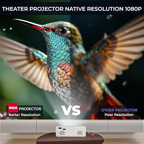 Miniatura 4 de RCA Proyector con pantalla plegable de 100 pulgadas y Bluetooth  Proyector portátil para interiores y exteriores con proyección de 150 pulgadas