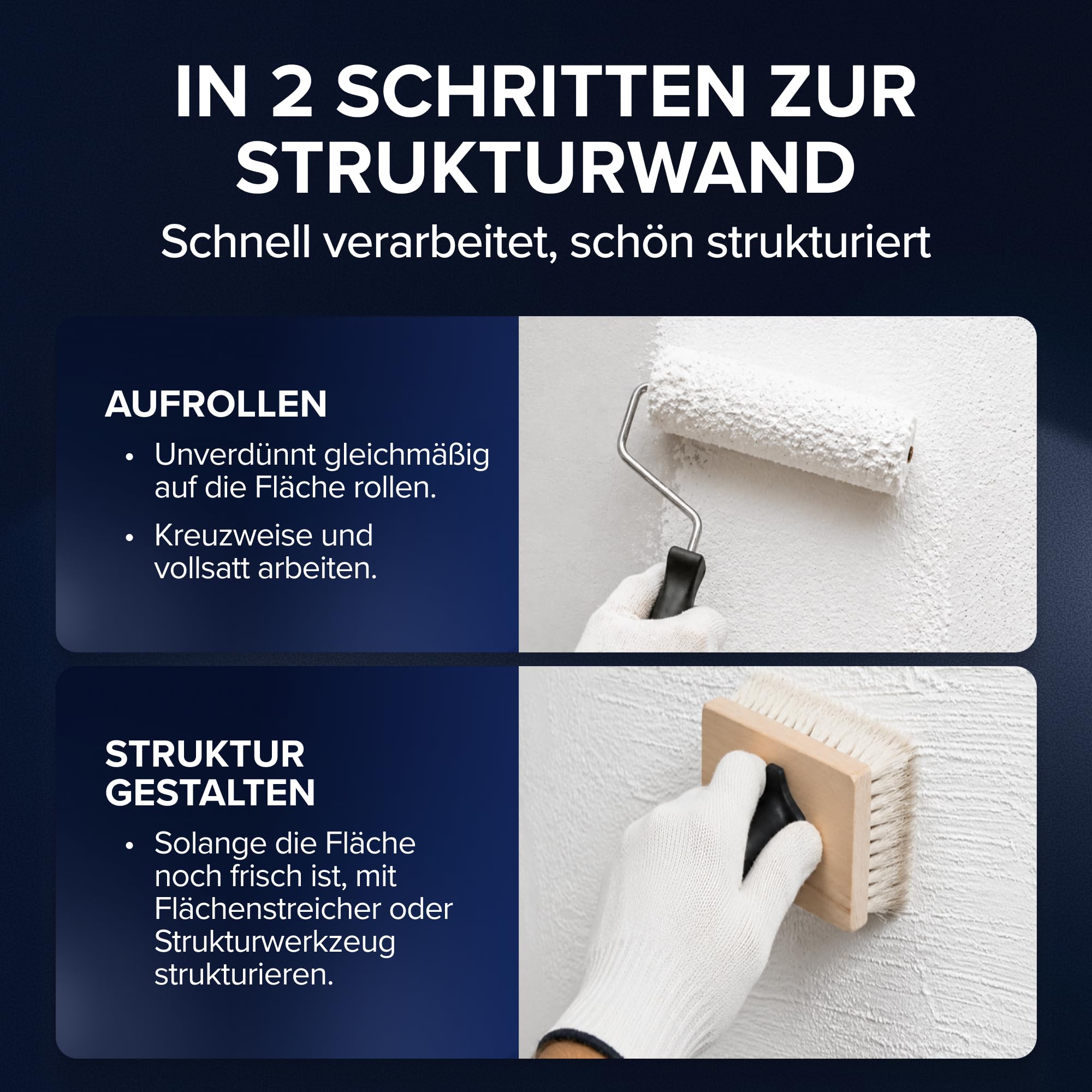 Plid® Intonaco Arrotolato per Interni ed Esterni, Bianco Opaco [20 kg] - Traspirante Ad Alta Opacità Pronto Alla Lavorazione - Rullo per Superfici Grossolane e Fini