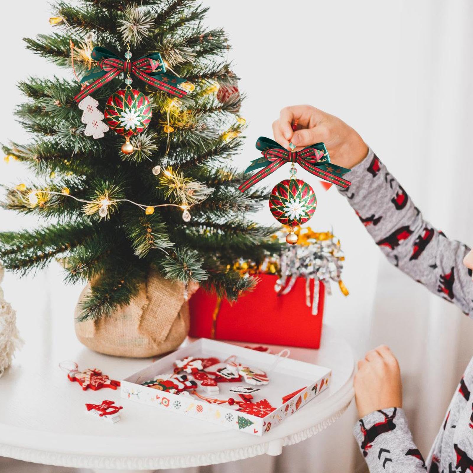 Kit De Boule Temari, Kit D'artisanat Temari - Charme De Sac D’artisanat De Balle | Porte-clés Artisanal De Boule D'arc De Noël, Porte-clés De Charme