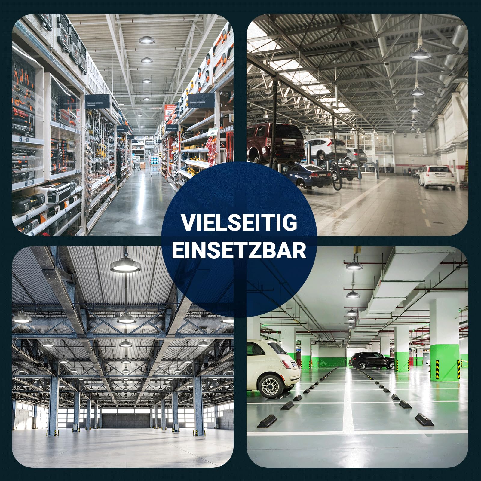 LED Hallenstrahler 200W 6000K Tageslichtweiß dimmbar 160lm/w energieeffizent Highbay Ufo Hallenbeleuchtung IP65