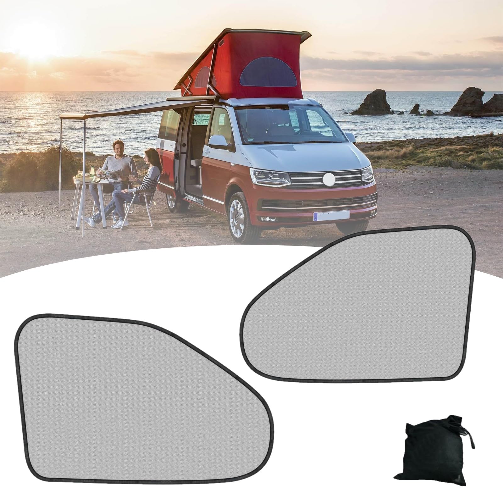 Osłony przeciwsłoneczne samochodowe do VW T5 T6 T6.1 Californi, magnetyczna moskitiera samochodowa magnetyczna zasłona do samochodu van magnetyczna moskitiera okienna