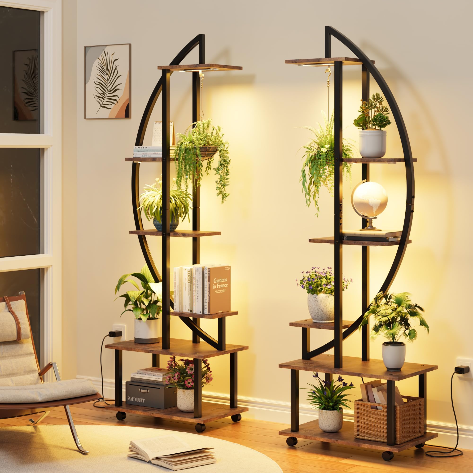 Support plantes intérieur à roulettes pour créer un jardin d'hiver sur votre balcon