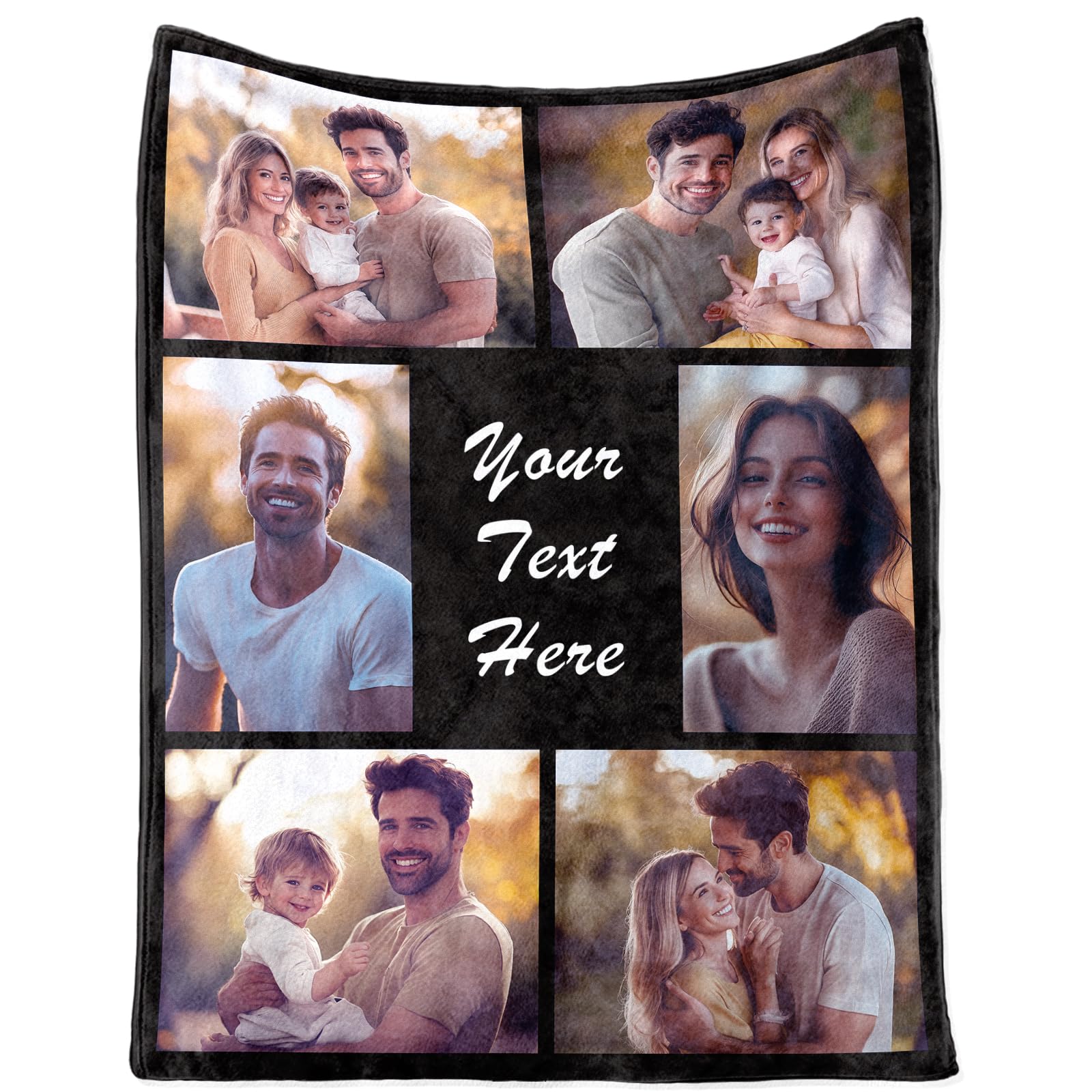 NIBESSER Custom Blanket with Photos Personalised Photo Blanket for Adult with Photos&Text Flannel Throw Blanket Personalised Couples Gifts Birthday for Women Men(127x178cm) — image 1