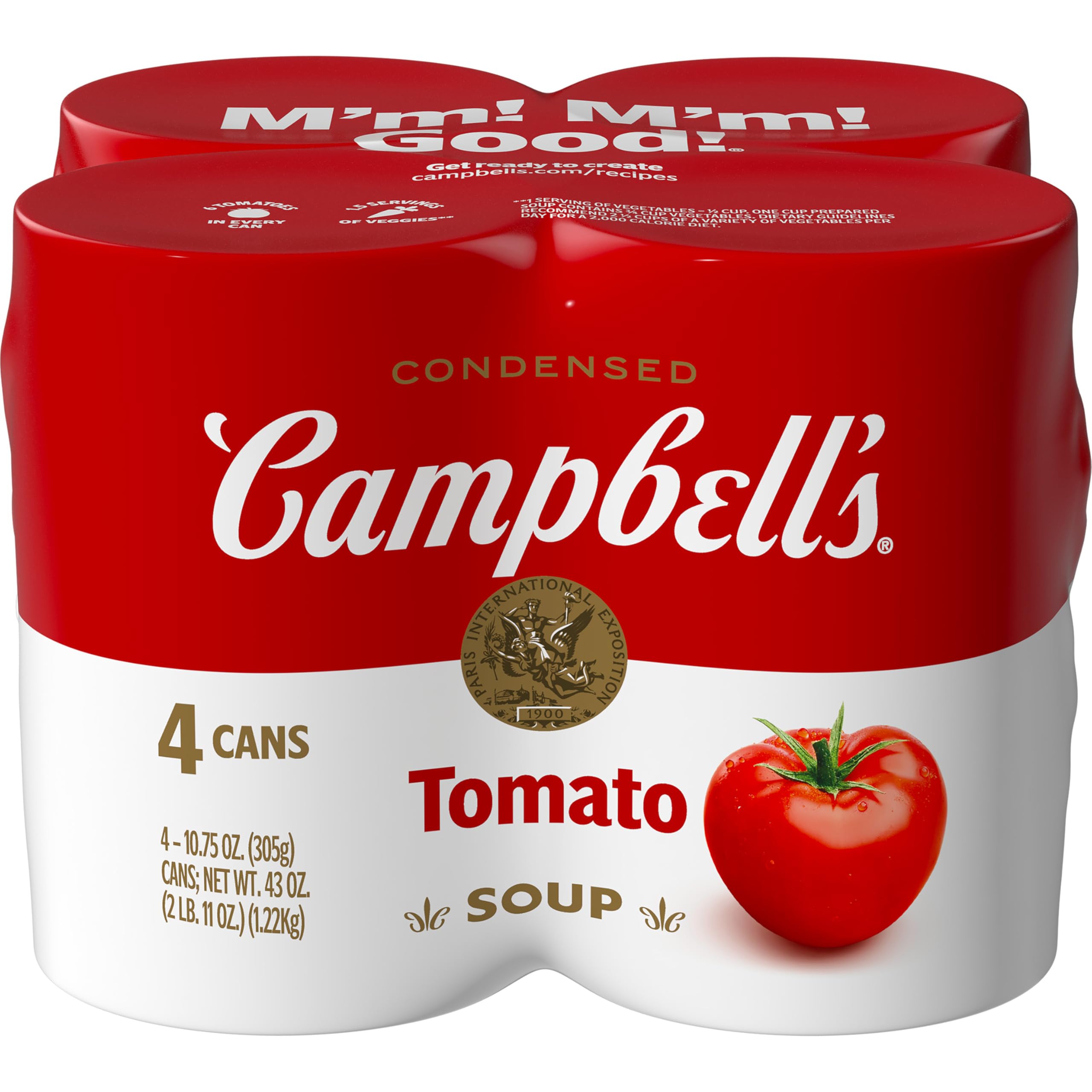 Campbell's Condensed Tomato Soup, 10.75 Ounce Can (Pack of 4)