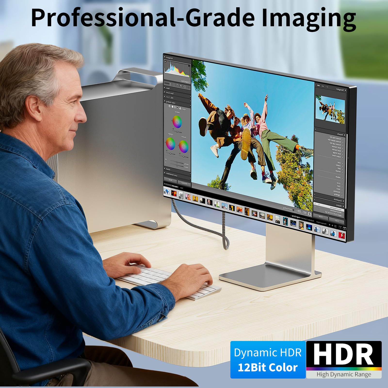 Cavo da DisplayPort a HDMI 8K da 91 cm, 8K a 60 Hz, 4K a 240 Hz, nylon intrecciato, unidirezionale DisplayPort 1.4 sorgente a display HDMI 2.1, DP a HDMI, compatibile con PC, Dell, AMD