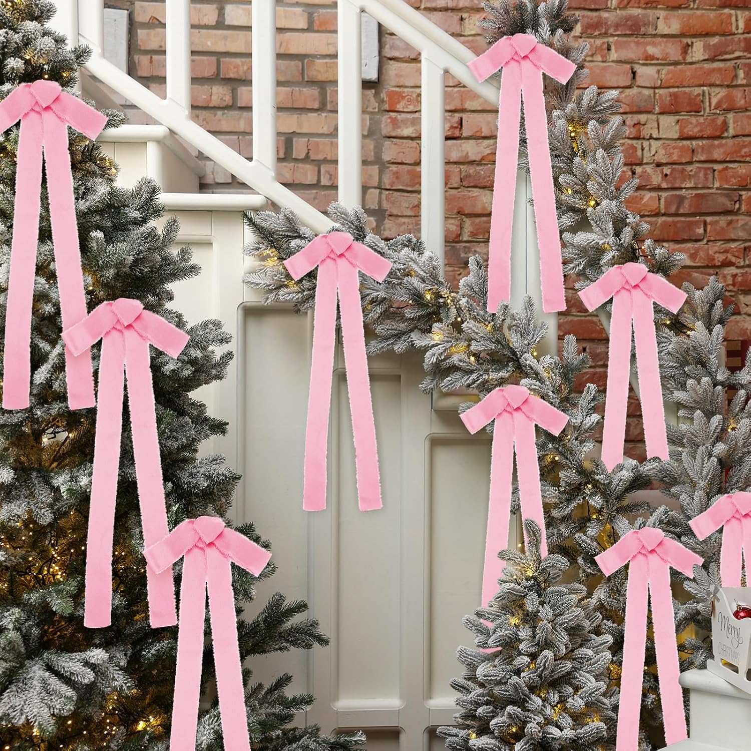 Thiccywoov 12 Pcs Silk Satin Christmas Bow 8 X 20 inch