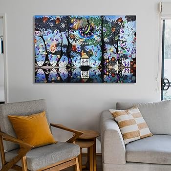 Amazon.co.jp: 藤城清治 魔法の森に燃える再生の炎 絵画