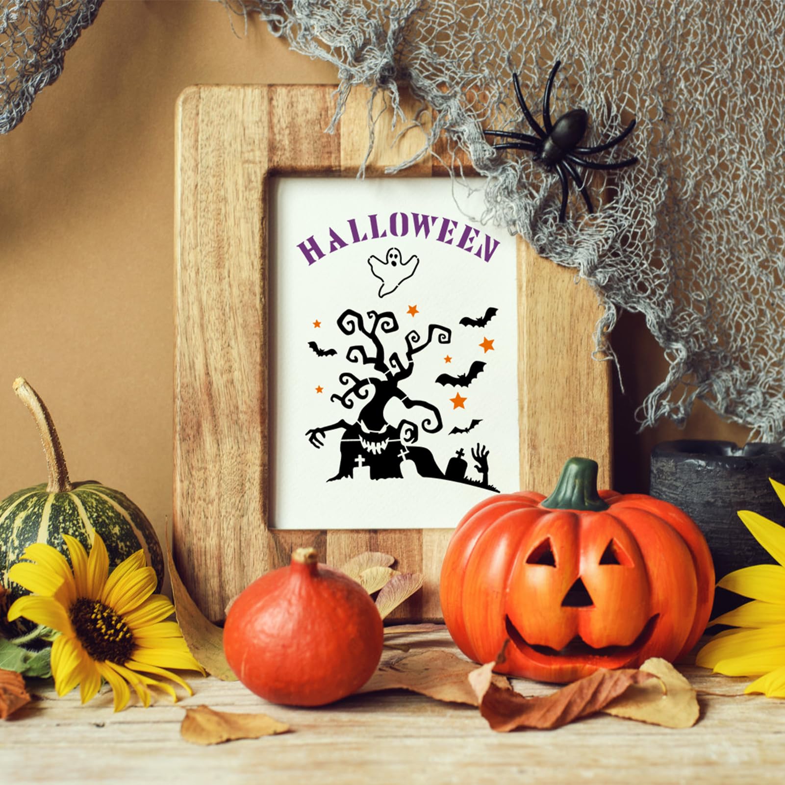 EAPIKON 78-tlg. Halloween Schablonen Set - Wiederverwendbare Bastelschablonen