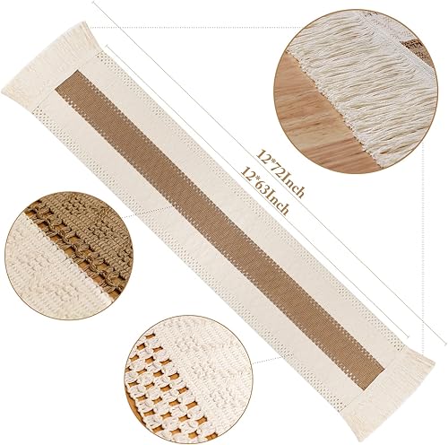 Miniatura 2 de OurWarm - Camino de mesa de macramé estilo granja estilo bohemio moderno decoración rústica de algodón tejido de ganchillo para despedida de soltera