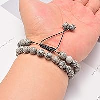 Vista 277 de 200 cuentas redondas y sueltas de cristal de cuarzo gris natural de 0.32 pulgadas (8 mm) para joyería y manualidades