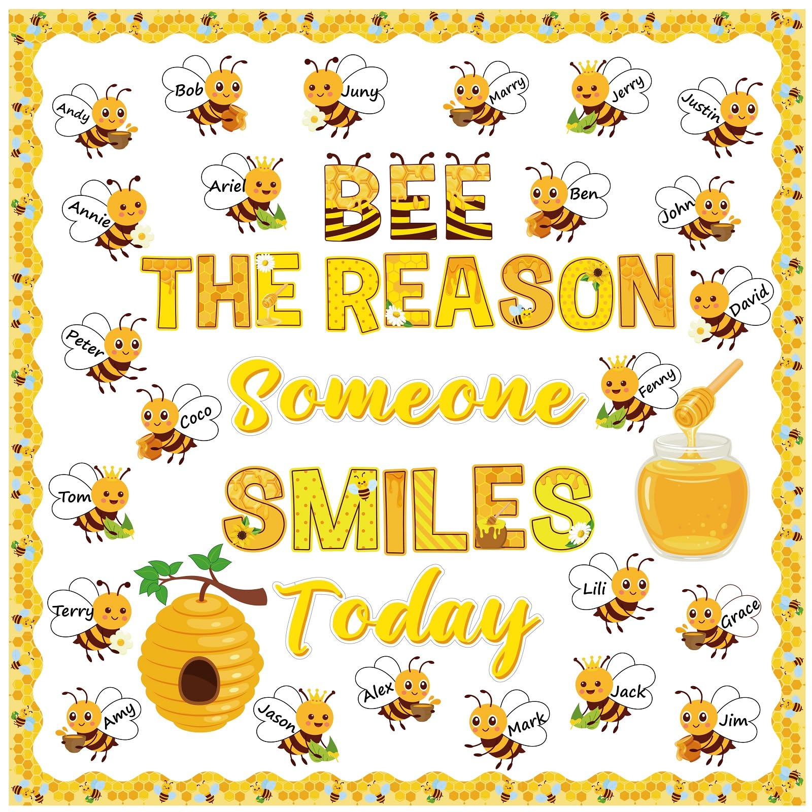 Pasimy Spring Bulletin Board Decorations 3D Sunflower Bulletin Board Set Bee Classroom Decor Honeycomb Butterfly Flower Cutouts Spring Borders for