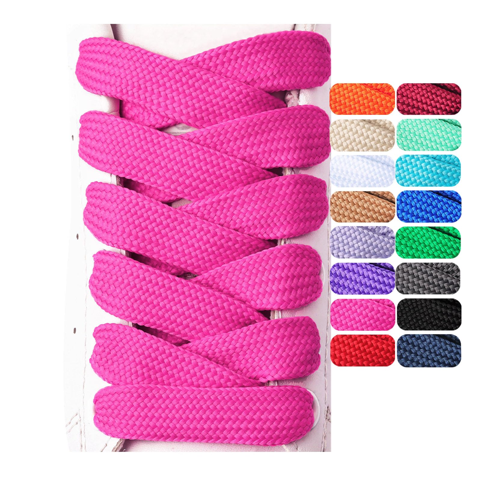 Olukssck 2 Paris Fat Shoe Laces for Sneakers, 5/8" Wide Athletic Shoelaces