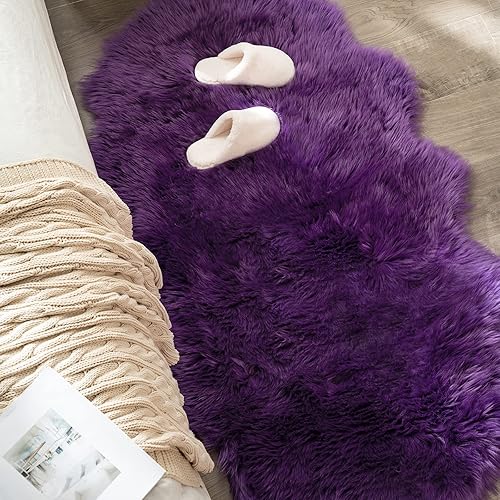 Miniatura 7 de MIULEE - Tapete de pelo sintético de oveja, decorativo, supersuave, mullido, para poner al lado de la cama, sofá, suelo y habitación del bebé, 3 x 5