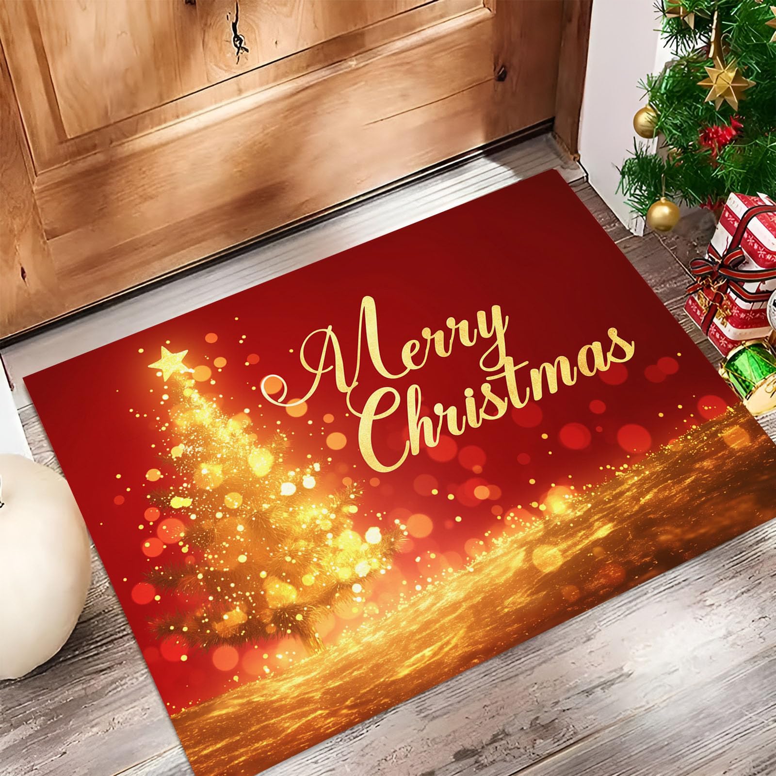 Tapis sapin de noël antidérapant finies les glissades tapis lavable 80x120