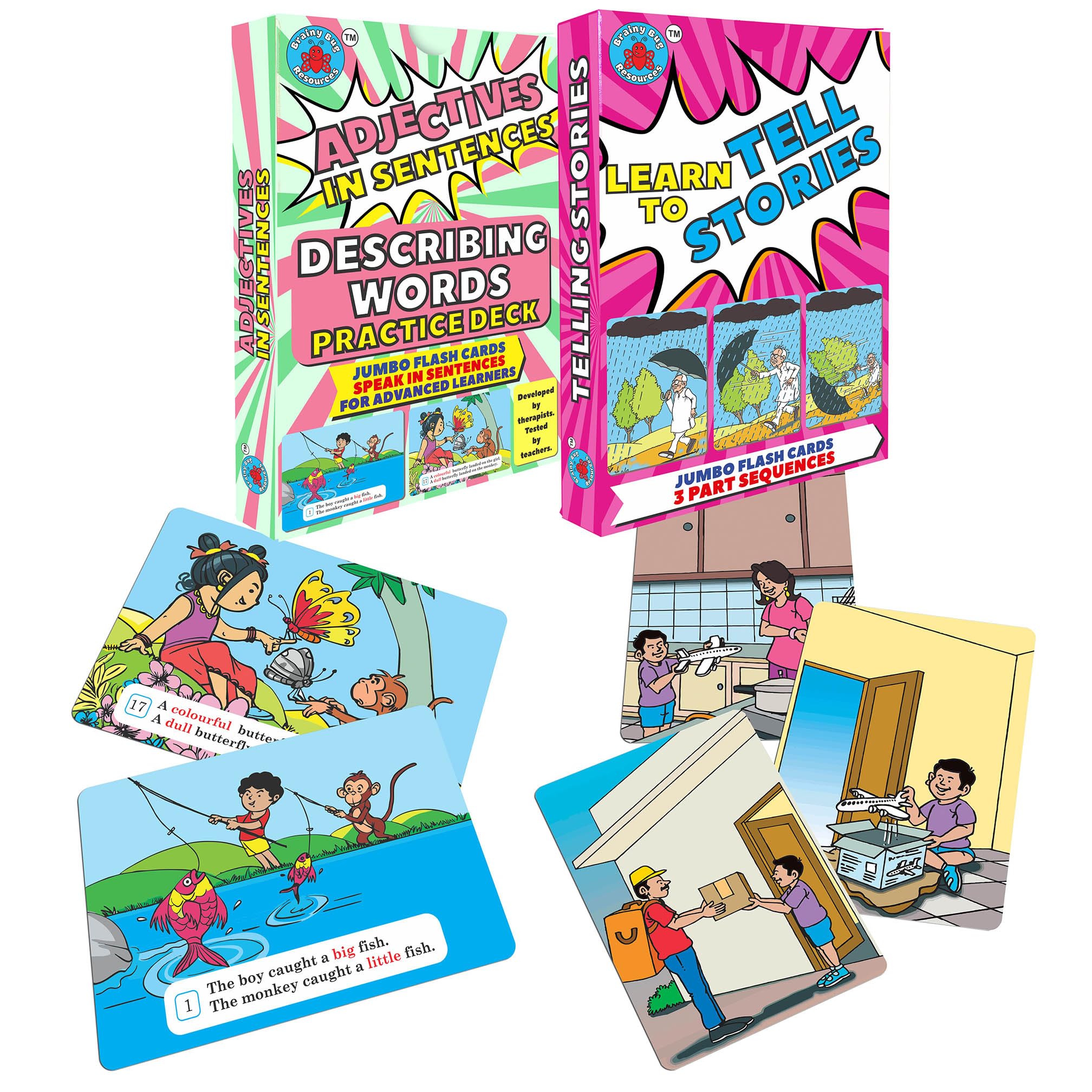 Educational Flash Cards and Child Resources for Teaching Language_SkillsAdjectives in Sentences & 3 Part Stories)-image-40