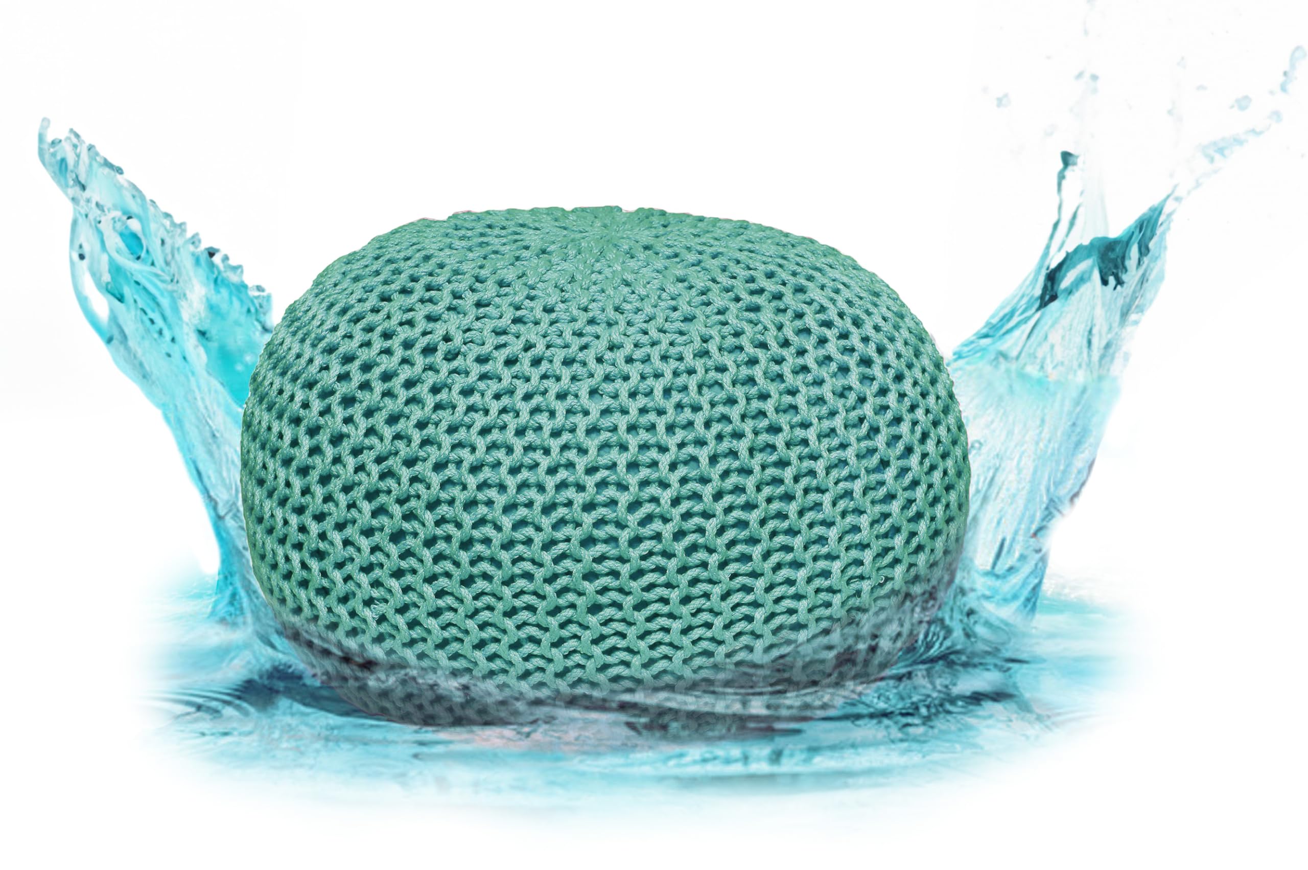 ELYFLAIR Outdoor Sitzpouf Wasserdicht - Grobstrick-Optik, 45cm Oder 55cm, Aus Recyceltem Kunststoff