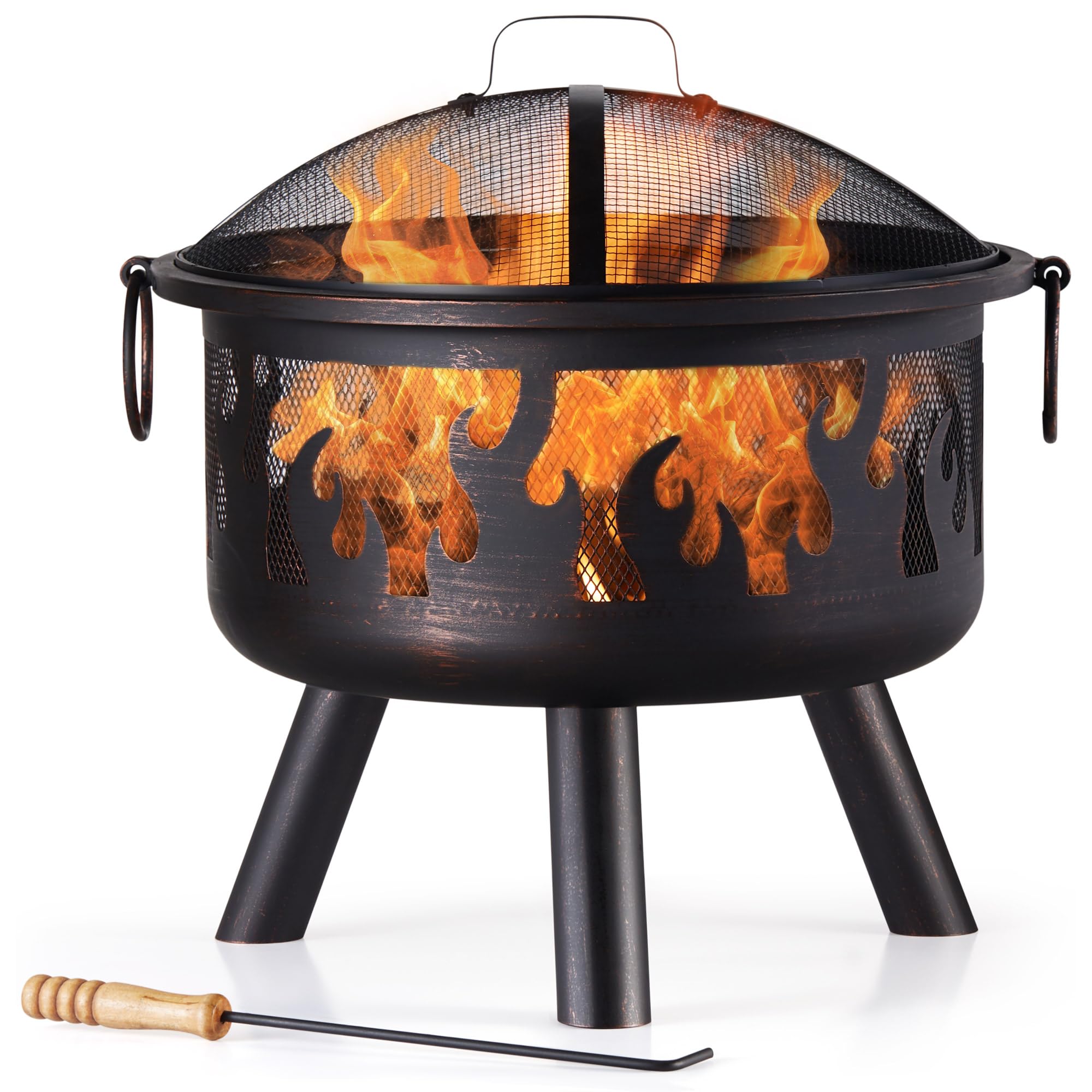 Vonhaus Brasero Motif Flamme en Acier teinté Bronze