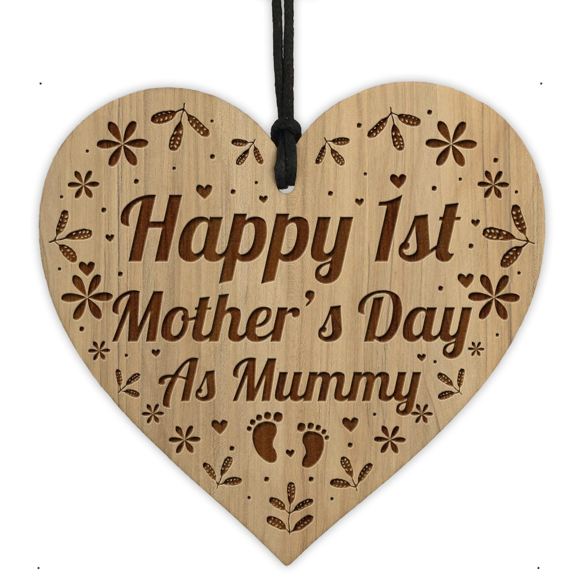 Red Ocean 1st Mothers Day Gift Mummy Gift Engraved Heart Mummy Gift From Baby Daughter Son