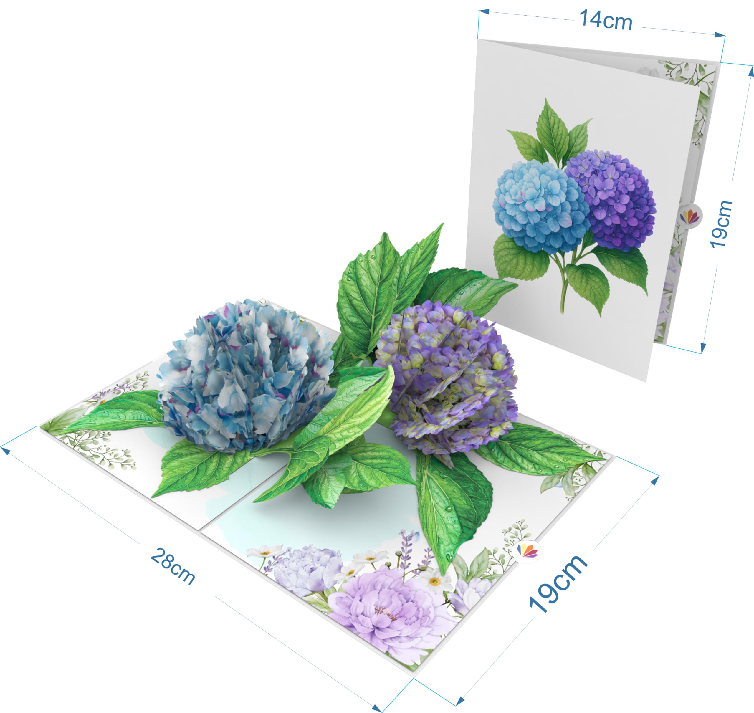 LIMAH Biglietto Pop-Up 3D Lavanda – Fiori Che Si Aprire, Per Compleanno Festa Della Mamma San Valentino, Bianco E Viola, Con Busta