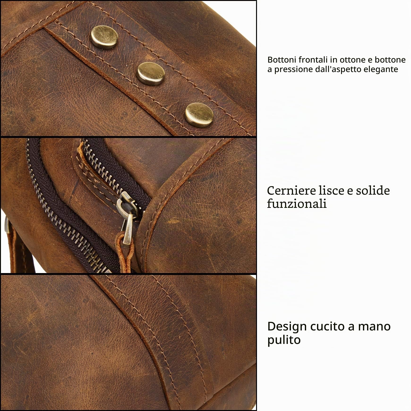 Marsupio vintage in pelle pieno fiore Marsupio a tracolla resistente all'acqua