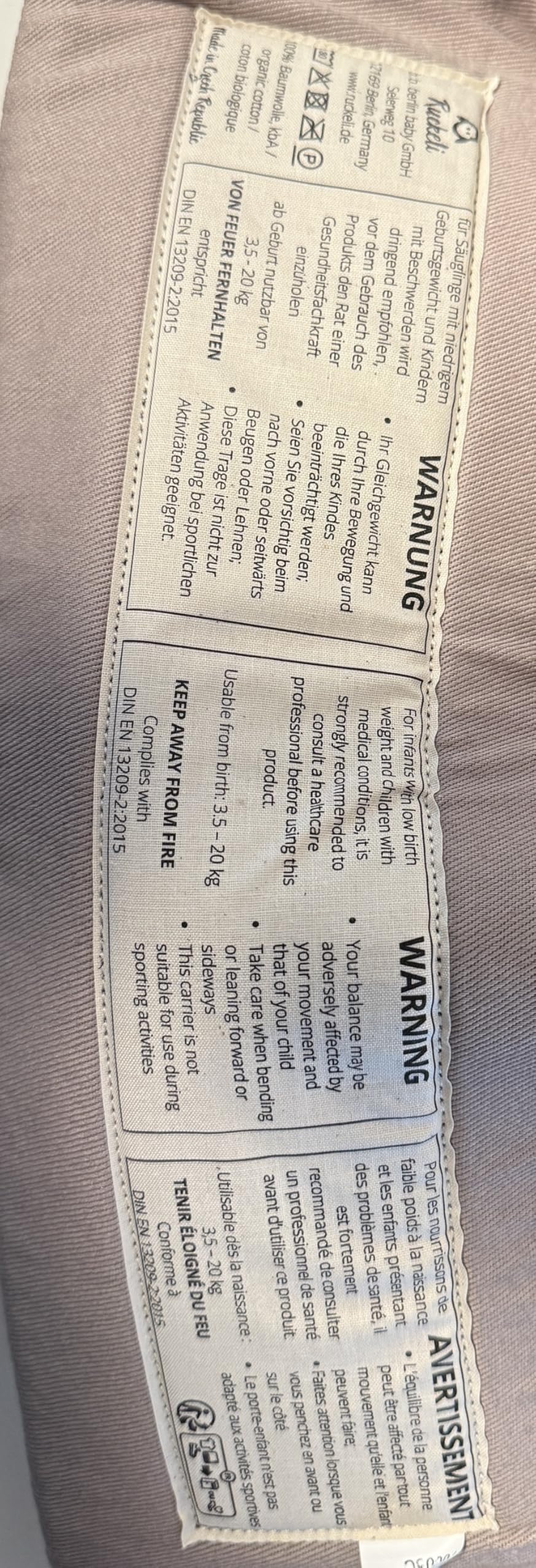 Ruckeli NEO Babytrage – Mit innovativen Magnet-Schnallen & integriertem Hüftsitz – Ergonomisch & Atmungsaktiv – Nachhaltig produziert in Tschechien – Ab Geburt - 4