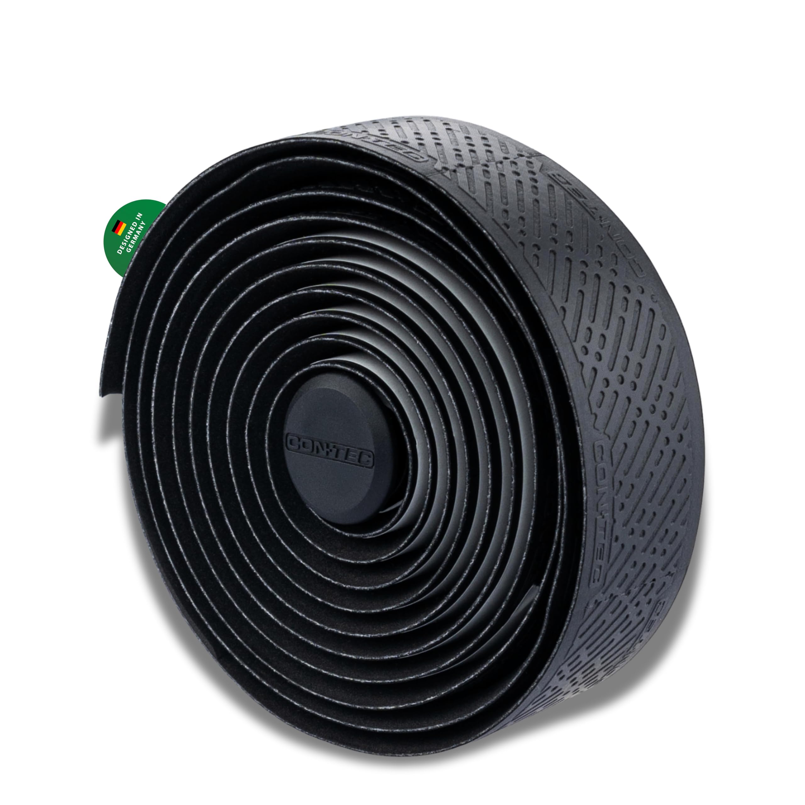 CONTEC Lenkerband SuperComfort.Grip, 2000x30x3 mm, aus Polyurethan, selbstklebend und rutschsicher, mit Silikonstreifen und 2 Lenkerstopfen, Paar, schwarz