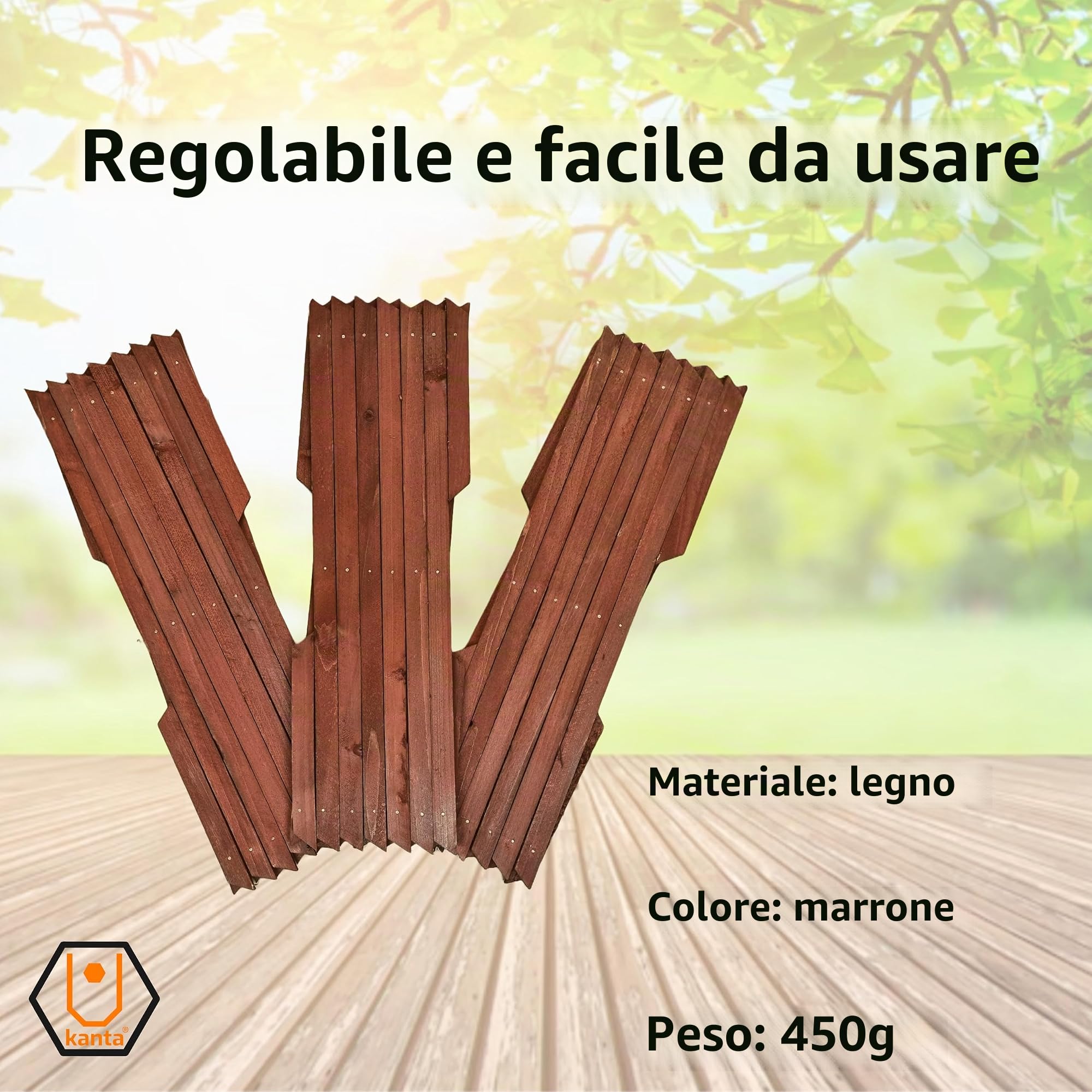 3 graticci espandibili da giardino in legno color marrone scuro, ogni pezzo si espande fino a 150 x 30 cm