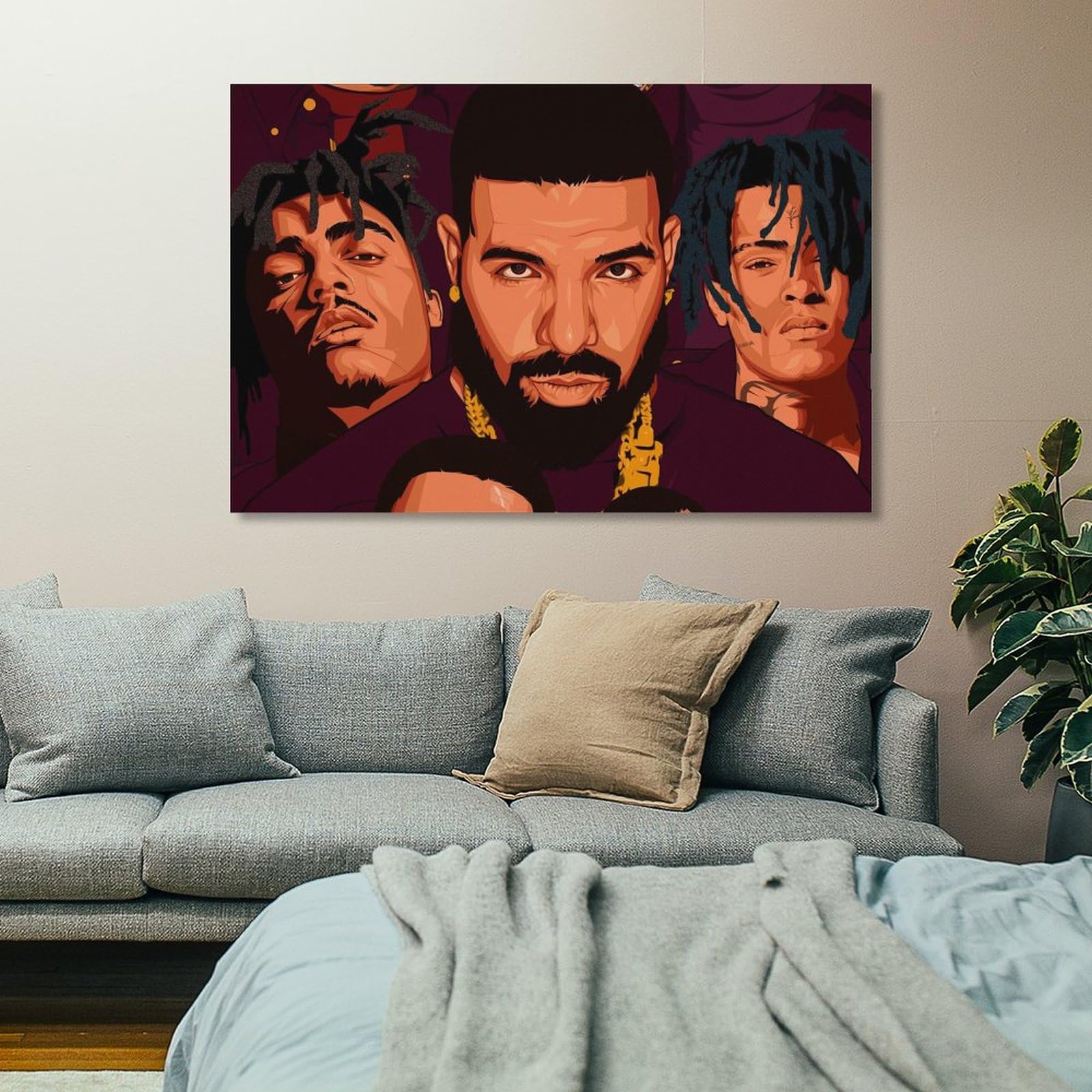 Poster su tela, motivo: cantante rap, hip hop, tutte le stelle, stampa artistica da parete, poster per decorazione della stanza, 40 x 60 cm, confezione da 10