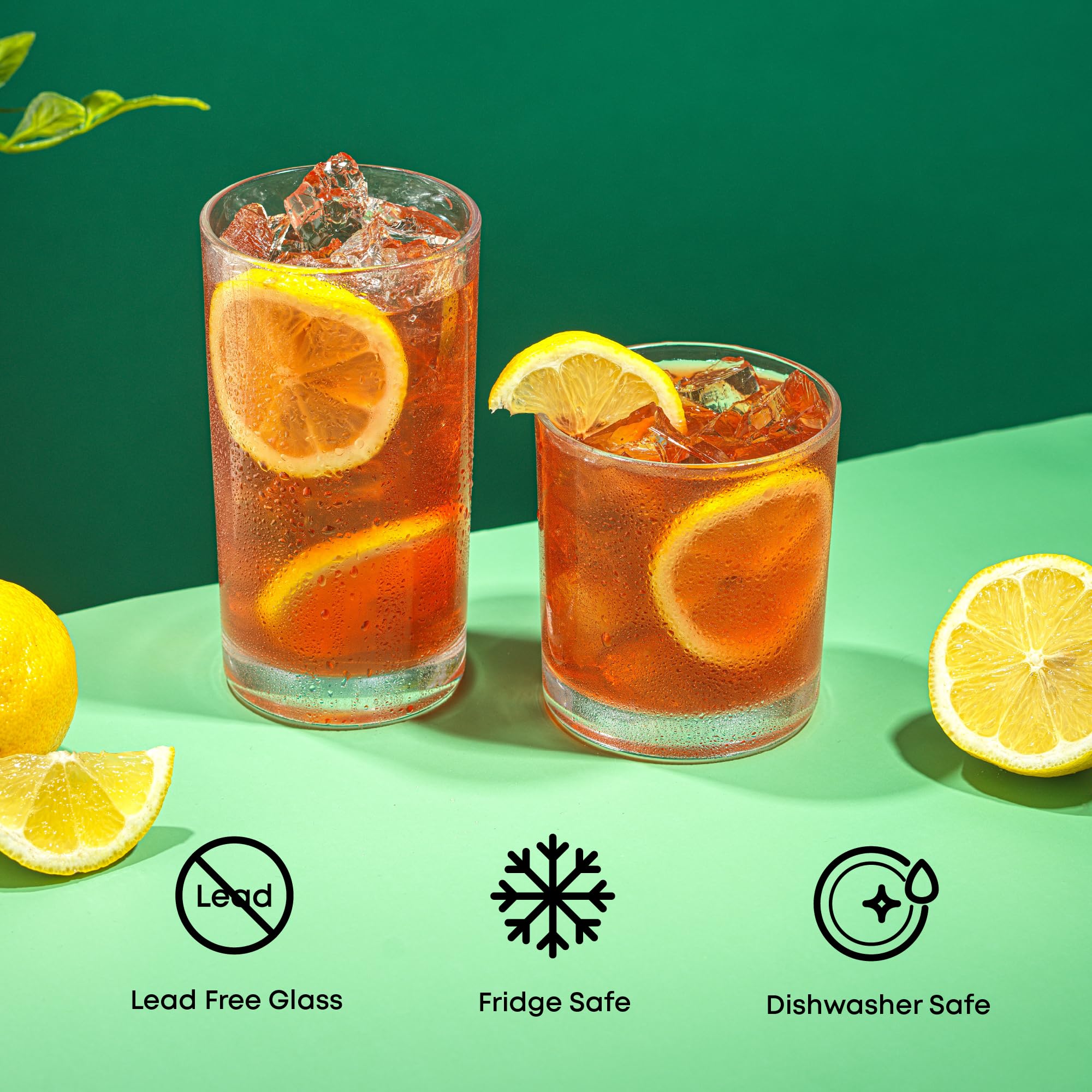 JoyJolt Alain - Set di 8 bicchieri da bar Highball da 396,9 g e Lowball da 283,5 g, per cocktail, succhi di frutta, whisky o acqua, set di bicchieri da cucina o bar