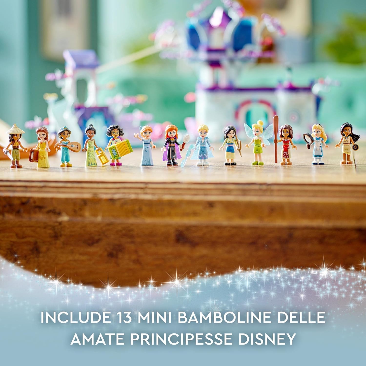 LEGO 43215 Disney The Enchanted Tree House Set with 13 Mini Dolls, Including Princess Jasmine, Elsa and Anna, Belle, Gift Toy for Children, Girls, Boys from 7 Years, 100 Years Disney
