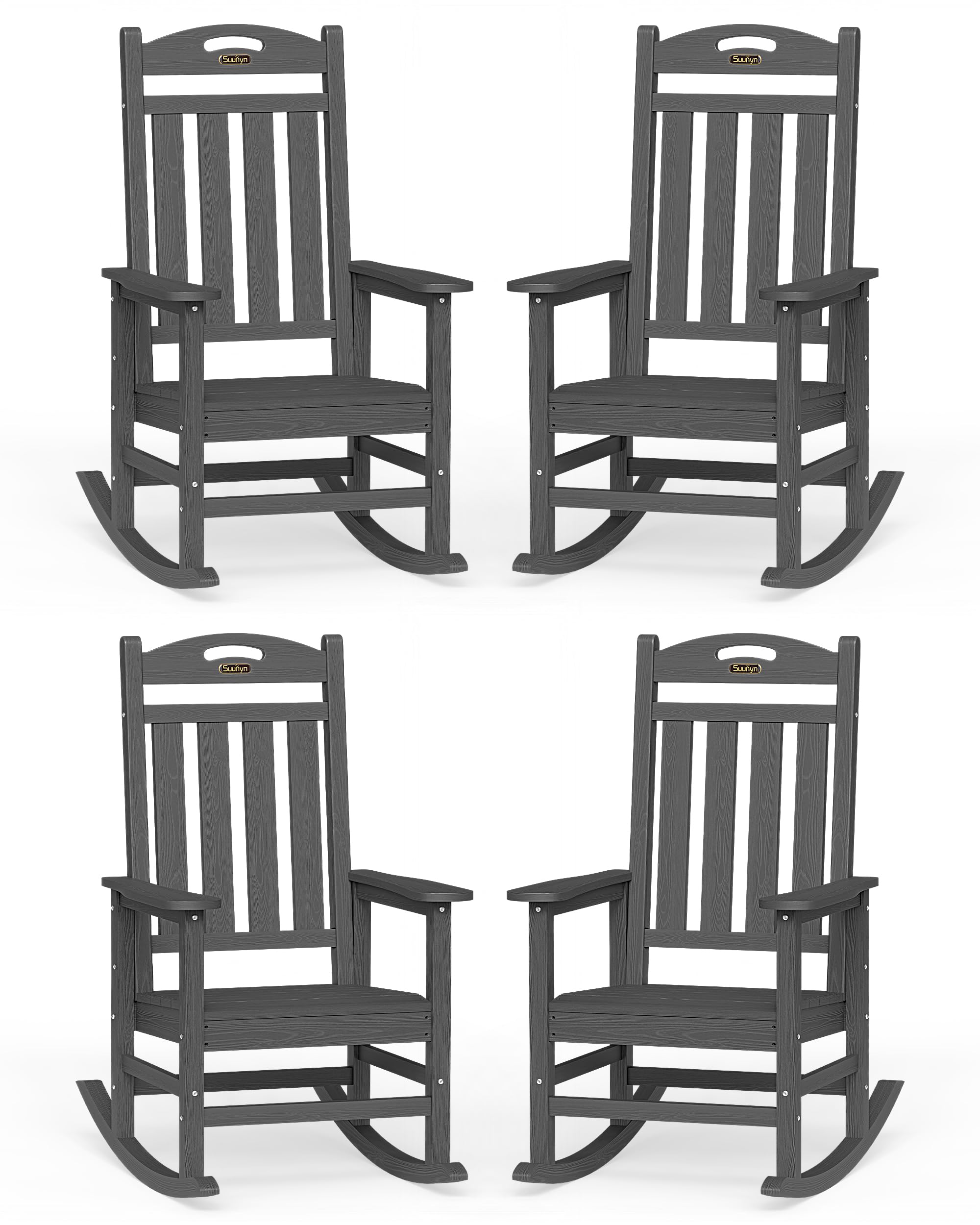 Outdoor Rocking Chairs Set of 4,Oversized Rocking Chair,All Weather