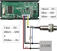 Vista 6 de DIGITEN 4 tacómetro digital led RPM, con velocímetro y sensor apagador de proximidad NPN, color verde