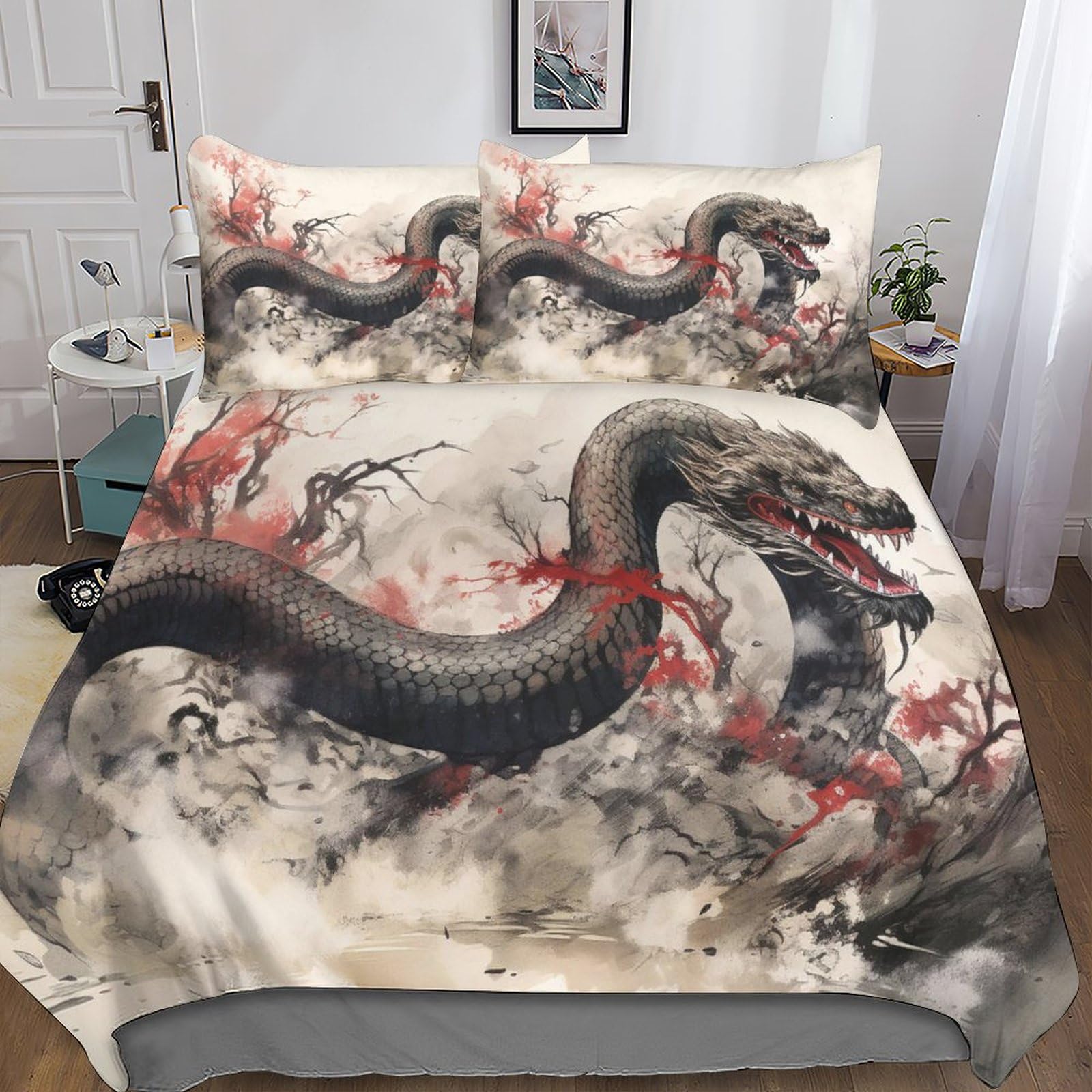 Housse de couette serpent 220x240cm pour lit deux places, la solution pour ados difficiles