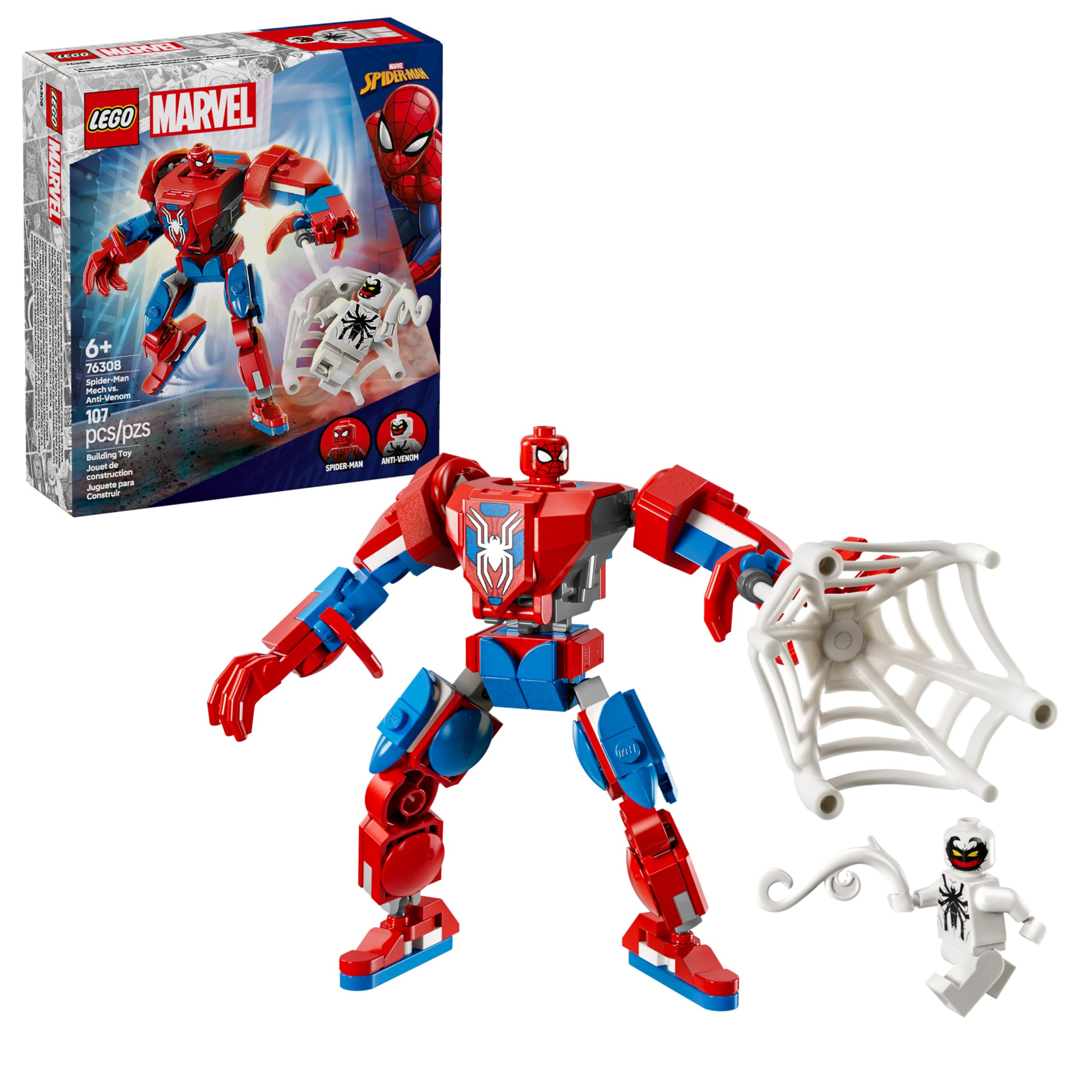 パーミロール LEGO Super Heroes Marvel Robô do Homem-Aranha vs. Anti-Venom 76308