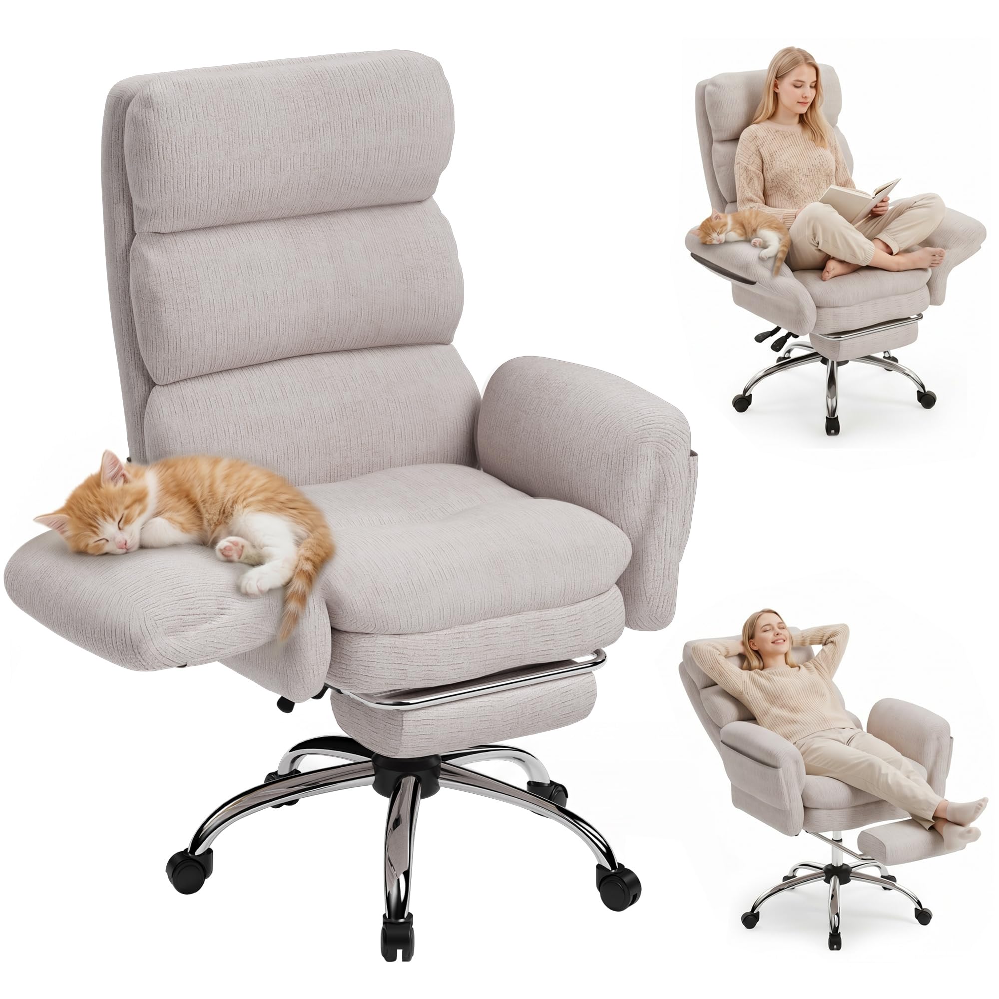 Executive Office Chair, Big and Tall Ergonomic Desk Chair with Foot Rest