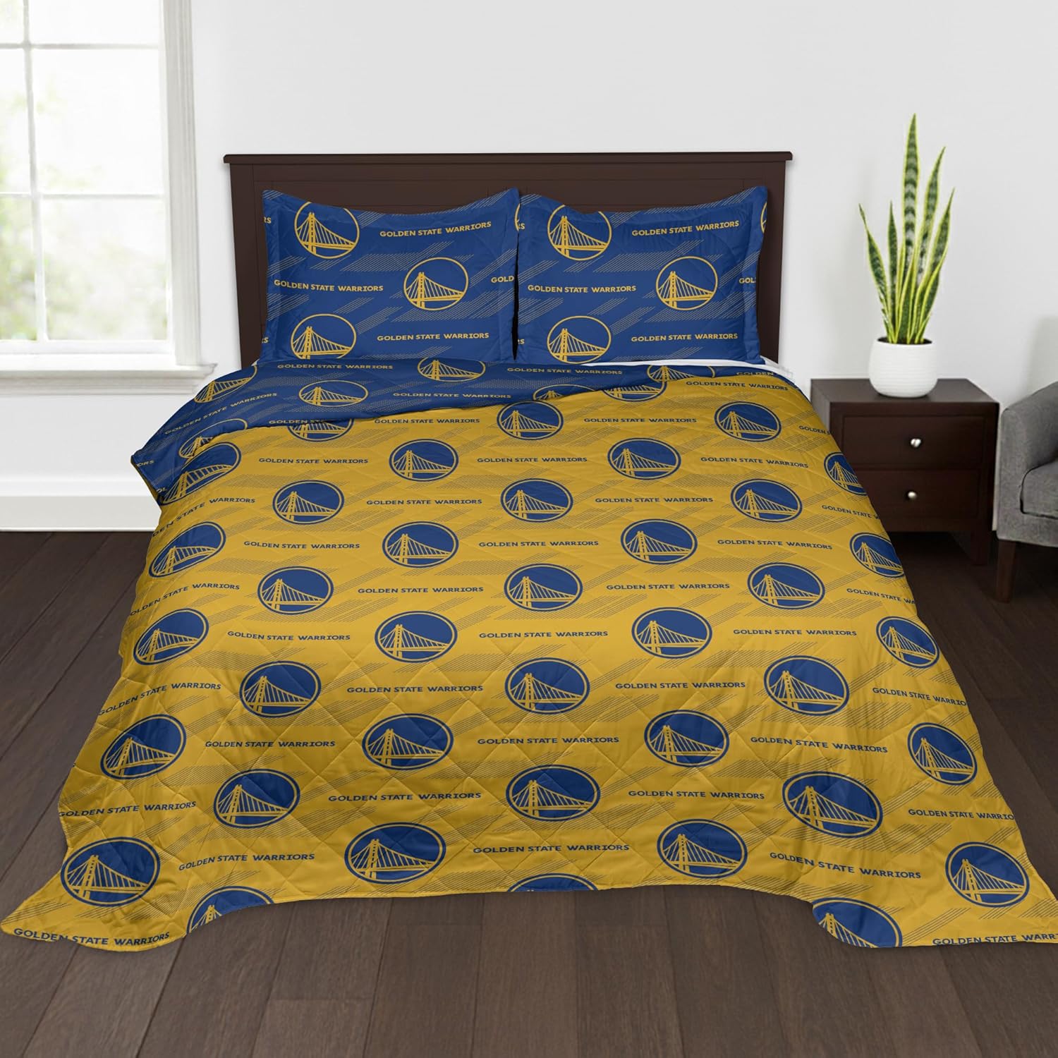 Northwest NBA Quilted Throw Blanket with 2 Shams, Soft Cozy Bedding, All Seasons, 90 x 90 inches