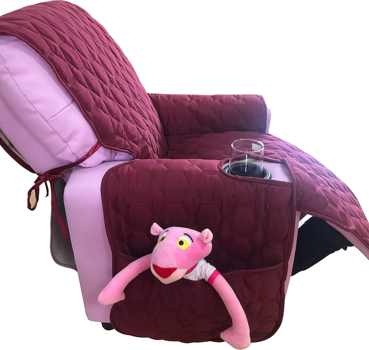 RBSC Home Kids Recliner Chair Cover Only Antislip Waterproof Kids 14 Inch Recliner Chair Cover (Burgundy)