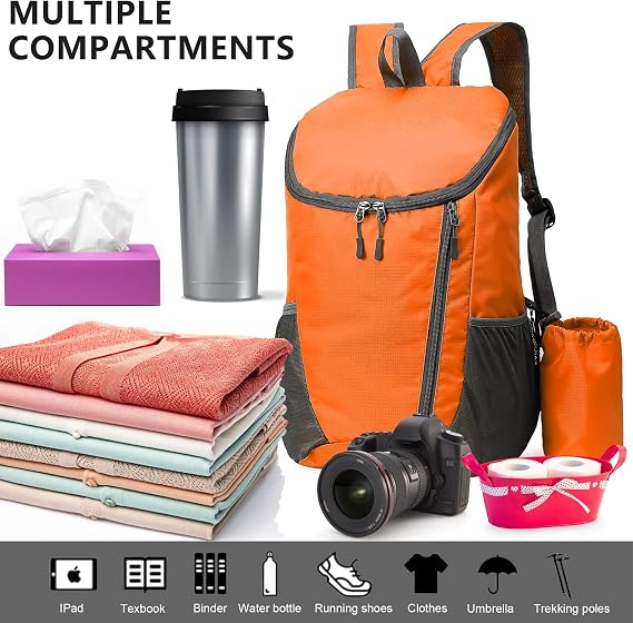 Yoolly Lightweight Foldable Backpack, Small Hiking Rucksack, Waterproof Packable Backpack for Men Women Kids, Durable Rucksack for Outdoor Sport Travelling Hiking Camping Biking Walking