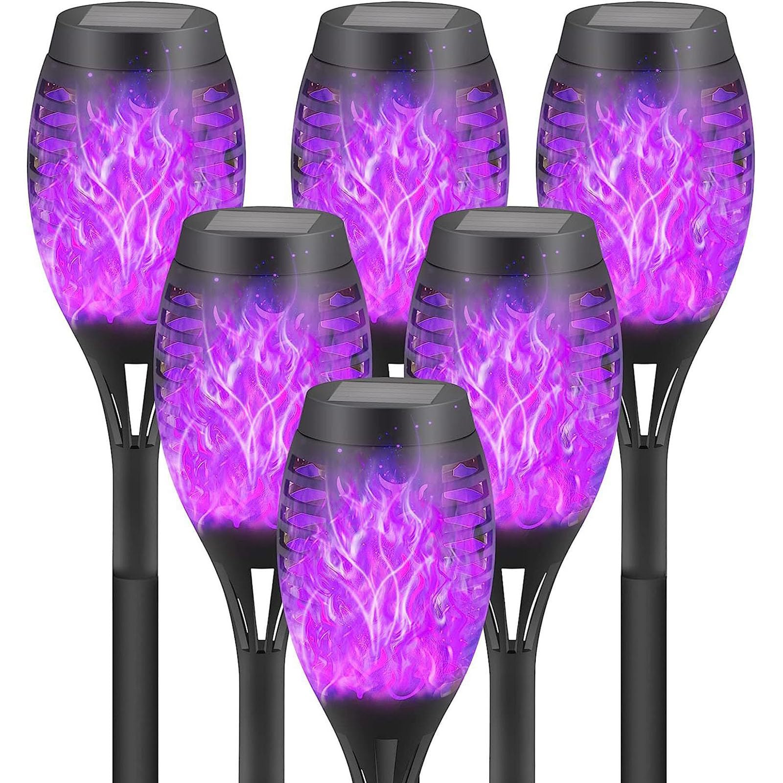 Mateju 6 Pieces Solar Lights Outdoor Garden Stake, Garden Lights Solar Powered Waterproof IP65 LED Stake for Pathway Lighting Yard Lawn Landscape Patio Decoration (Purple)