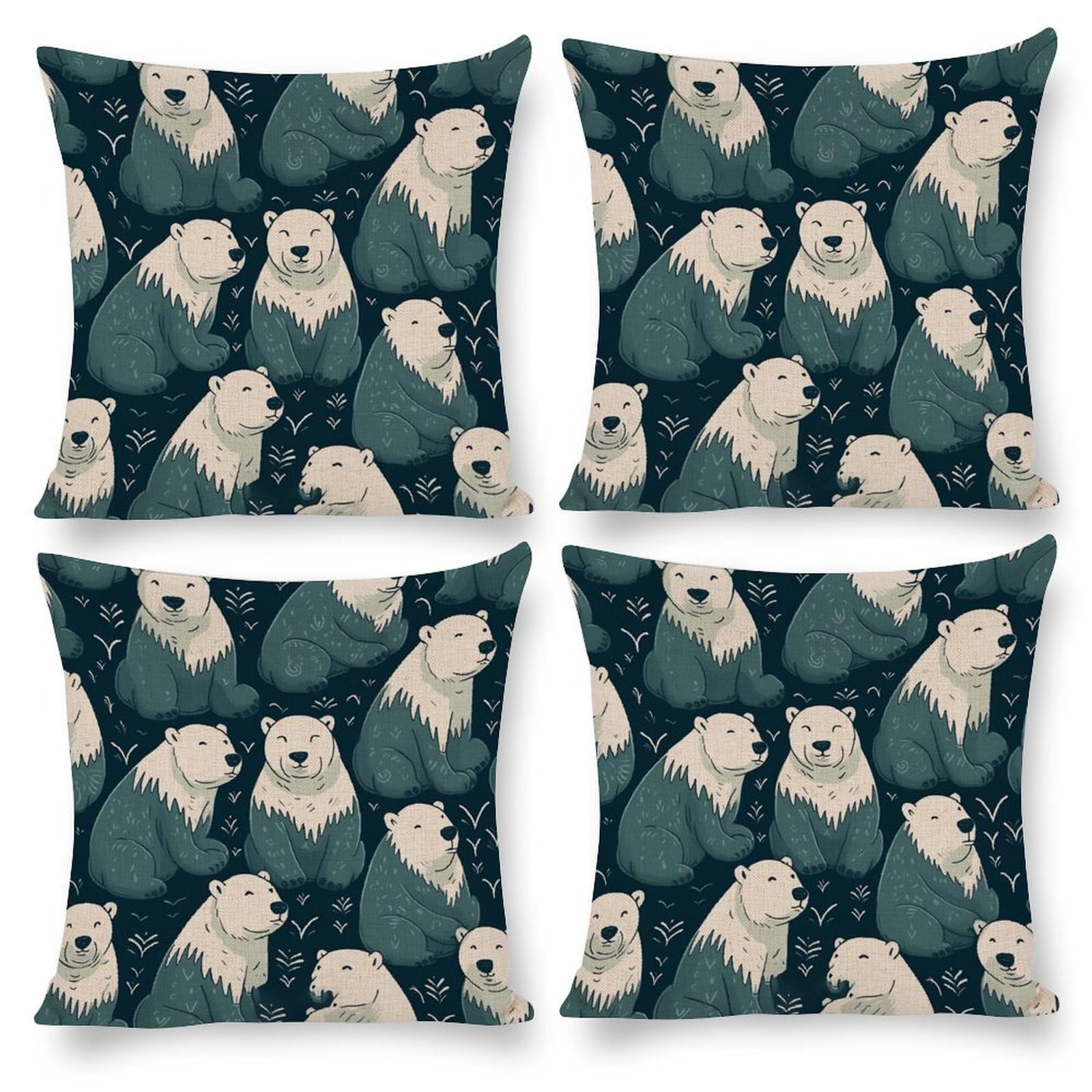 Housse de coussin ours polaire lavable pour protéger vos canapés