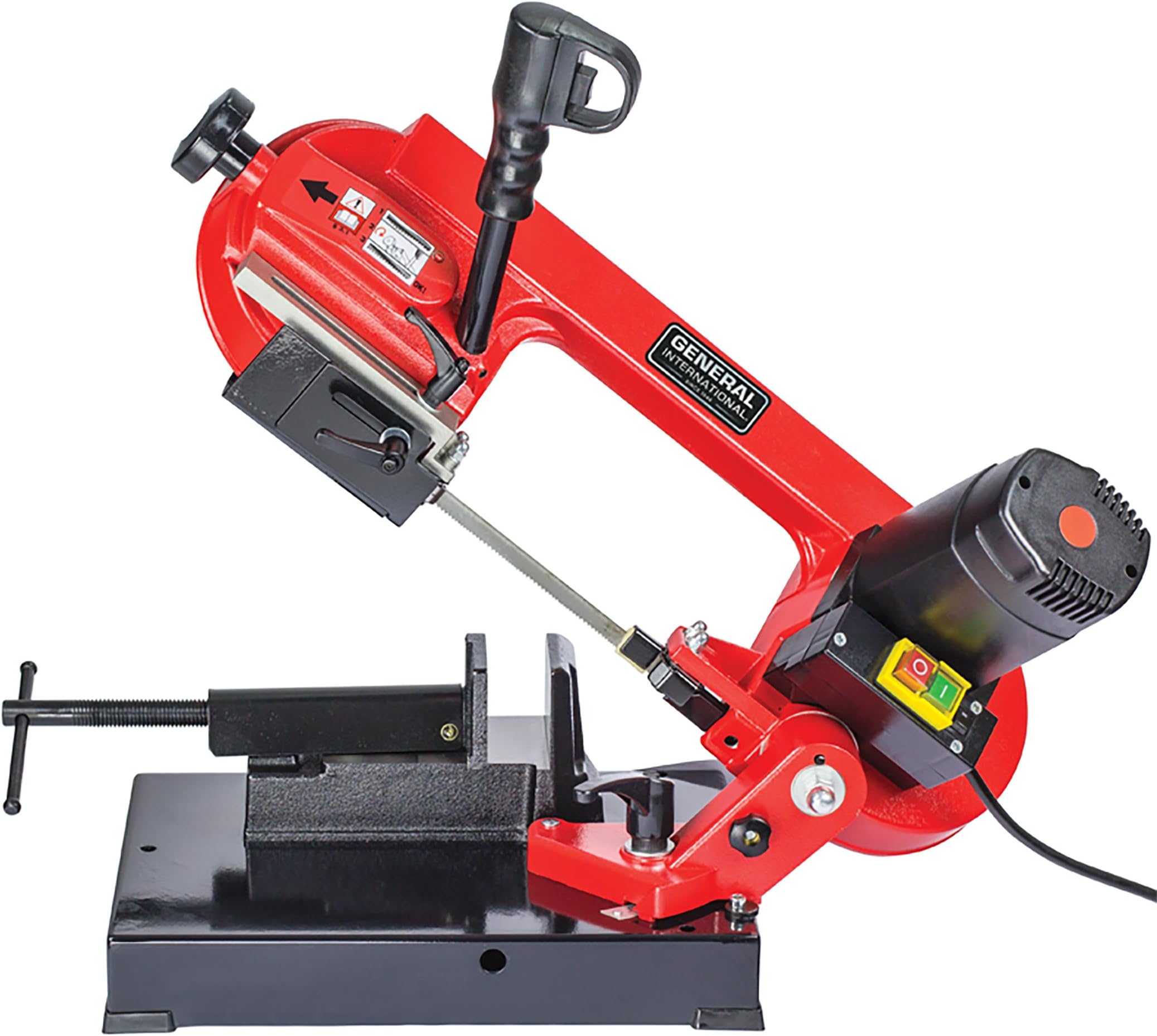 GENERAL INTERNATIONAL 4" Portable Metal Cutting Bandsaw - 5A Horizontal Band Saw with Compact Design & Adjustable Blade Guide - BS5202