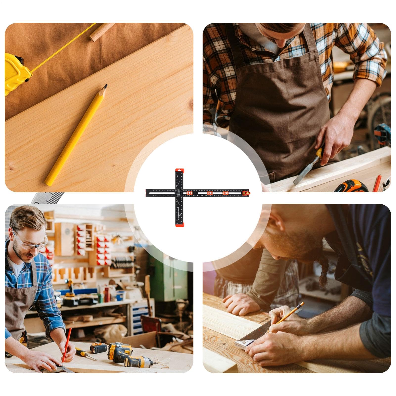 Rigno T Per Il Disegno - Di Professionale, Righello A Bordo Dritto | Indicatore Lavorazione Del Legno In Alluminio, Strumento Misurazione Metrica | Accurato Architetto, Carpentiere, Inge